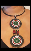 Load image into Gallery viewer, Vintage Maasai Beaded Necklace &amp; Earring Set, 19 Inch
