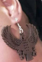Load image into Gallery viewer, Egyptian Horus with the Ankh Large Wooden Earrings
