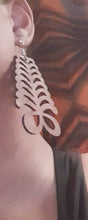 Load image into Gallery viewer, Natural Wood Adinkra Symbol Earrings pink
