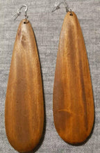Load image into Gallery viewer, Extra Large 4 inch Teakwood Dangle Earrings
