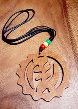 Load image into Gallery viewer, Mens Afrocentric Adinkra Gye Nyame Wooden Pendant Necklace
