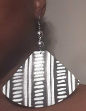 Load image into Gallery viewer, Extra Large Wooden Afrocentric Design Abstract Earrings
