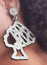 Load image into Gallery viewer, Rhinestone and Felt Queen Nefertiti Clip On  Earrings
