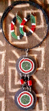 Load image into Gallery viewer, Vintage Maasai Beaded Necklace &amp; Earring Set, 19 Inch
