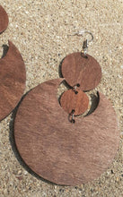 Load image into Gallery viewer, Extra Large Bohemian Crescent Moon Wooden Dangle Earrings
