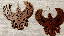 Load image into Gallery viewer, Egyptian Horus with the Ankh Large Wooden Earrings
