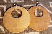 Load image into Gallery viewer, Natural Wood Extra Large Giant Hoop Earrings 4 inch
