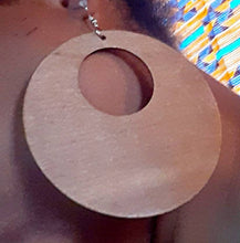 Load image into Gallery viewer, Natural Wood Extra Large Giant Hoop Earrings 4 inch
