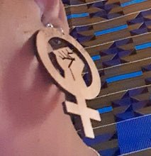 Load image into Gallery viewer, Unique Afrocentric Statement Wood Clip On Earrings
