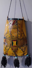 Load image into Gallery viewer, Mens Antique Tuareg Tribesman handpainted leather travel bag
