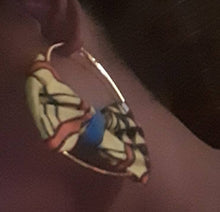 Load image into Gallery viewer, Unique Afrocentric  Hoop African Fabric Earrings
