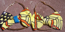 Load image into Gallery viewer, Unique Afrocentric  Hoop African Fabric Earrings
