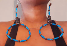 Load image into Gallery viewer, Handmade Extra Large Ugandan Paper Bead Hoop Earrings (9 inch)
