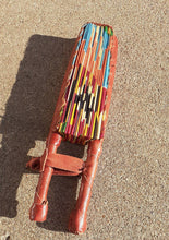 Load image into Gallery viewer, Vintage Kente and Leather African Hand Fan
