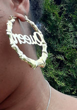 Load image into Gallery viewer, Extra large Queen Bamboo hoop Statement Earrings
