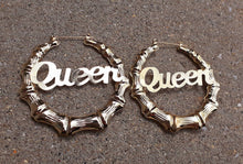 Load image into Gallery viewer, Extra large Queen Bamboo hoop Statement Earrings
