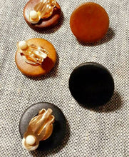 Load image into Gallery viewer, Wooden Stud Clip On Earrings Set

