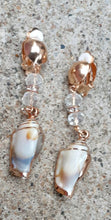 Load image into Gallery viewer, Gold dipped Sea Shell Clip On Earrings Beach Boho Style
