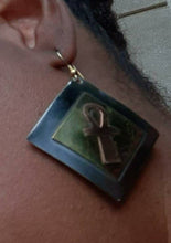 Load image into Gallery viewer, Vintage Handmade Afrocentric Brass and Copper Ankh Earrings  Kenya
