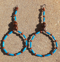 Load image into Gallery viewer, Handmade Extra Large Ugandan Paper Bead Hoop Earrings (9 inch)
