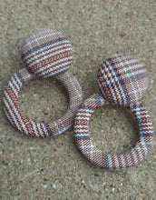Load image into Gallery viewer, Plaid Hoop Earrings, Lightweight 2-inch Drop Earrings
