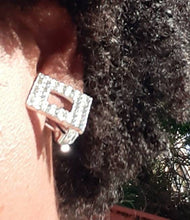 Load image into Gallery viewer, Crystal Square Stud Clip On Earrings
