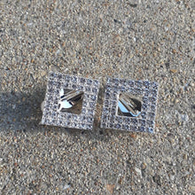 Load image into Gallery viewer, Crystal Square Stud Clip On Earrings
