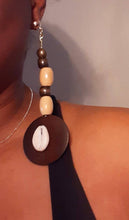 Load image into Gallery viewer, Clip On Wood Afrocentric Handmade Design Earrings

