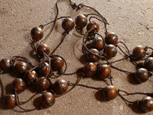 Load image into Gallery viewer, Artisan Modernist Bronze Chunky Bead Necklace. Brutalist style Signed Arist Ma Jo
