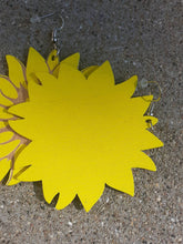 Load image into Gallery viewer, Artsy Sunflower Wooden Earrings
