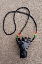 Load image into Gallery viewer, Mens Vintage Black Fist Wooden Statement Necklace
