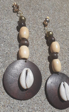 Load image into Gallery viewer, Clip On Wood Afrocentric Handmade Design Earrings
