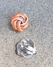 Load image into Gallery viewer, Vintage Chunky Enameled Knot Clip On Earrings 1970s
