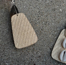Load image into Gallery viewer, Handmade Natural Boho Raffia and cowrie Clip On Earrings
