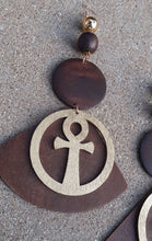Load image into Gallery viewer, Handpainted Extra Large Abstract Ankh Earrings
