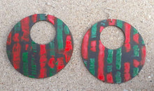Load image into Gallery viewer, Large Wooden Midnight Marauder A Tribe Called Quest inspired Hoop Earrings Handpainted
