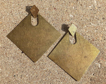 Load image into Gallery viewer, Extra Large Industrial Rustic Brass Abstract Earrings
