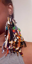 Load image into Gallery viewer, Handmade Ankara Wax Print XL Runway Earrings Afrocentric
