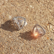 Load image into Gallery viewer, Crystal Triangle Stud Clip On Earrings
