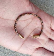 Load image into Gallery viewer, Vintage Brass and Copper African Baby Bangle

