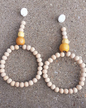 Load image into Gallery viewer, Handmade Extra Large Natural Bead Hoop Earrings (9 inch)

