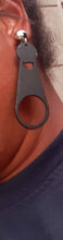 Load image into Gallery viewer, Large Wooden Zipper Clip On Earrings khaki
