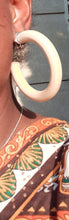 Load image into Gallery viewer, Clip on Chunky Natural Wood Hoop Earrings Natural Color 2.5 inch
