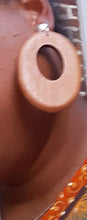 Load image into Gallery viewer, Natural Wood Clip On Hoop Dangle Earrings
