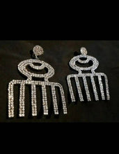 Load image into Gallery viewer, Rhinestone and Felt Blingy Adinkra Symbol clip on Earrings
