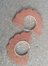 Load image into Gallery viewer, Wood and Metal Hoop Earrings Brown
