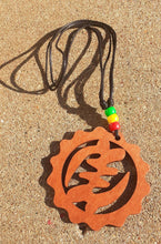 Load image into Gallery viewer, Mens Afrocentric Adinkra Gye Nyame Wooden Pendant Necklace
