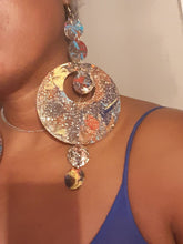 Load image into Gallery viewer, Extra Long 9 inch Handmade Abstract Handpainted Wooden Earrings
