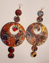 Load image into Gallery viewer, Extra Long 9 inch Handmade Abstract Handpainted Wooden Earrings
