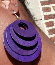 Load image into Gallery viewer, Multi Layer Wooden Hoop Earrings Pink
